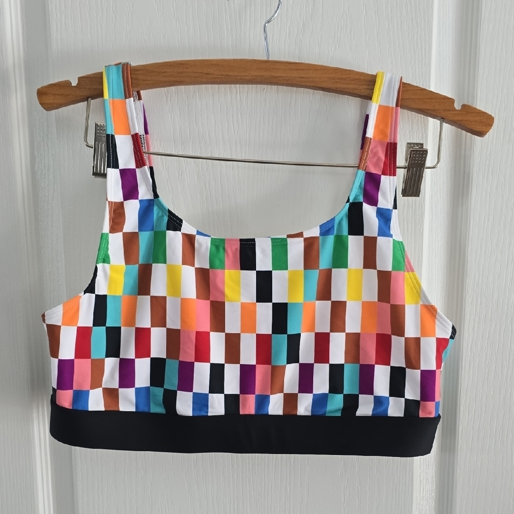 Colorful Checkered Crop Top